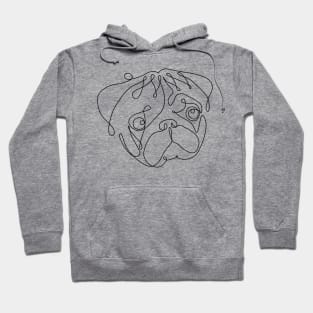 One Line Pug Hoodie